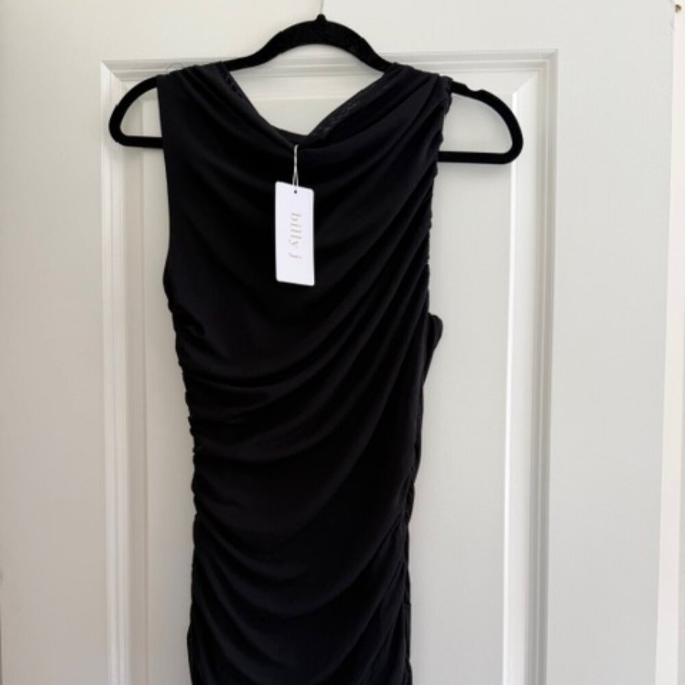 Billy J Ruched Black Dress Size 6